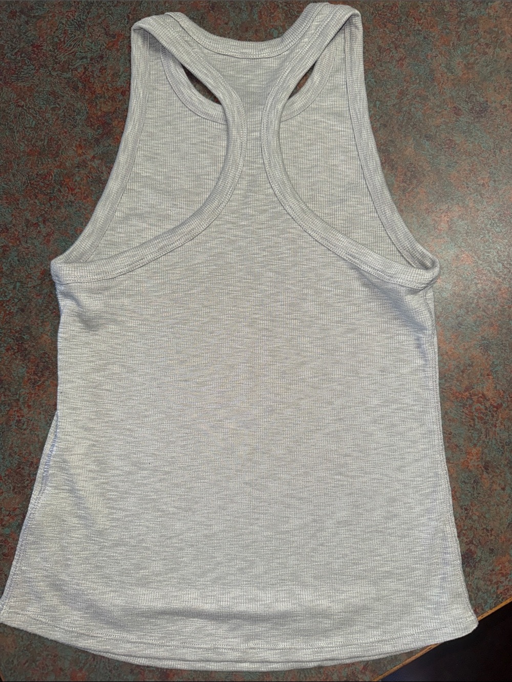 Vuori Light Gray Ribbed Racerback Tank Top - Picture 2 of 3